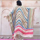 Multicolored Printed Kaftan Kurta Set