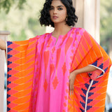 Red/Pink Printed Kilim Kaftan