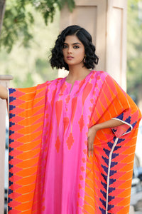 Red/Pink Printed Kilim Kaftan