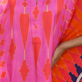 Red/Pink Printed Kilim Kaftan
