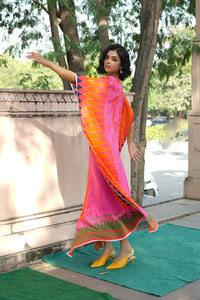Red/Pink Printed Kilim Kaftan