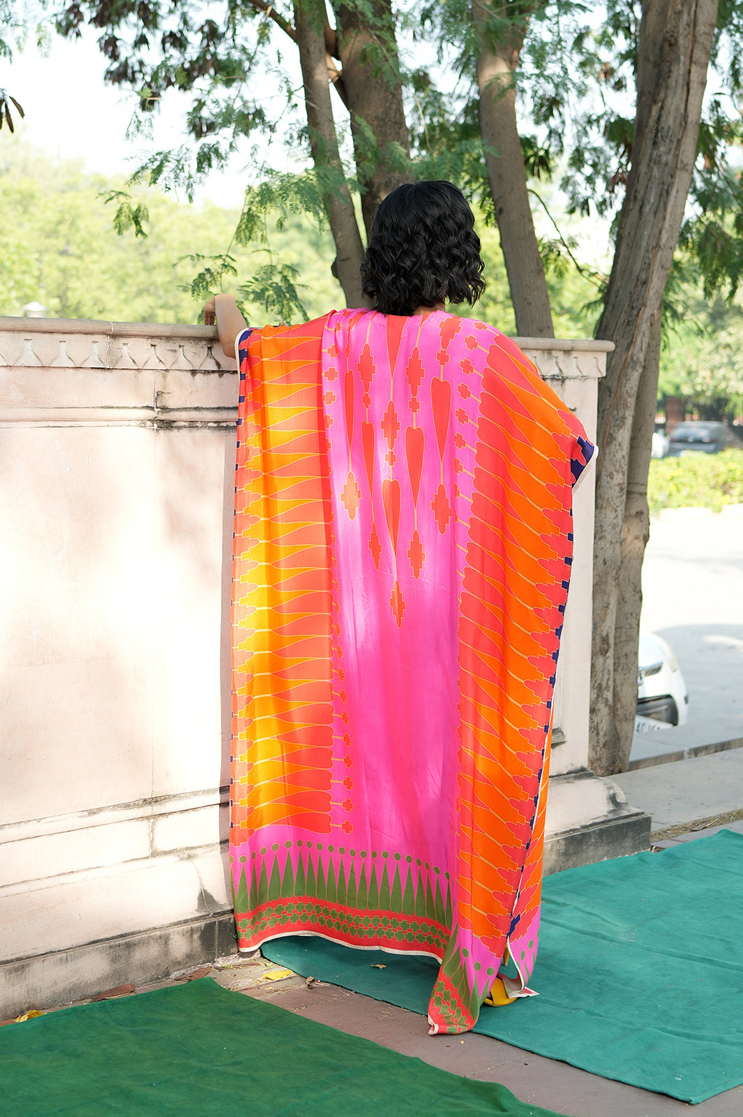 Red/Pink Printed Kilim Kaftan