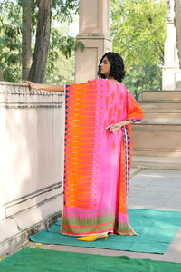 Red/Pink Printed Kilim Kaftan