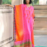 Red/Pink Printed Kilim Kaftan