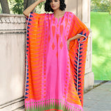 Red/Pink Printed Kilim Kaftan