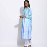 Blue Purple Ombre Silk Shibori Tunic