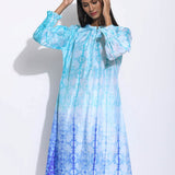 Blue Purple Ombre Silk Shibori Tunic