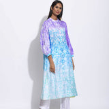 Purple Blue Ombre Silk Shibori Kurta