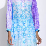 Purple Blue Ombre Silk Shibori Kurta