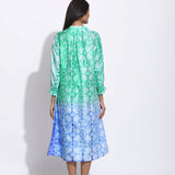 Green Purple Ombre Silk Shibori Tunic