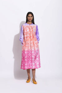Rust Pink Ombre Silk Shibori Tunic
