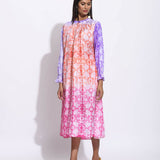 Rust Pink Ombre Silk Shibori Tunic