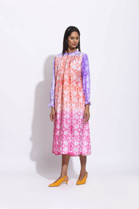 Rust Pink Ombre Silk Shibori Tunic