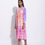 Rust Pink Ombre Silk Shibori Tunic
