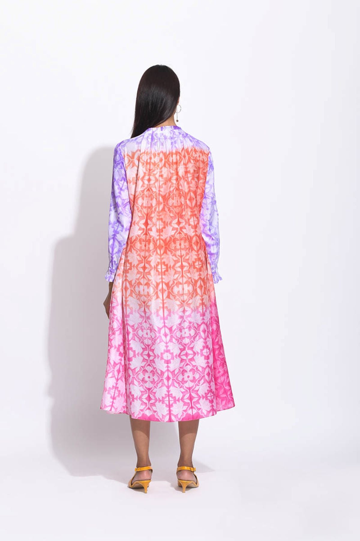 Rust Pink Ombre Silk Shibori Tunic