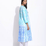 Blue Purple Ombre Silk Shibori Kurta