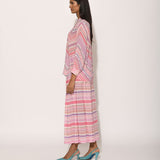Dots Turquoise Striped Pleated Pants