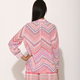 Dots Turquoise Striped Pleated Pants