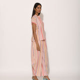 Printed Pink Dots Striped Top