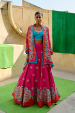 Jantar Mantar fuschia / red lehenga set