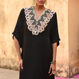 Black Embroidered Chintz Chameli Kaftan Set