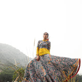 Morbagh Grey Embroidered Lehenga, Crop Top And Sheer Shirt