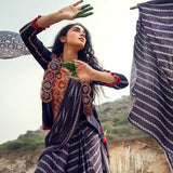 Morbagh Short Saree With Embroidered Blouse And Jacket