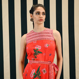 Mirror Work with Orange Printed Jumpsuit