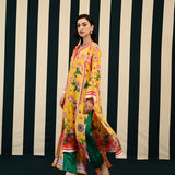 Mirror Work With Yellow Printed Kurta Set