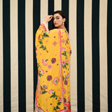 Mirror Work With Yellow Printed Kurta Set