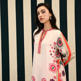 Mirror Work with Ivory Pink Printed Dhoti Tunic Set