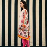 Mirror Work with Ivory Pink Printed Dhoti Tunic Set