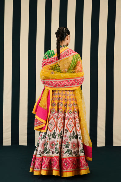 Tarang Multi Printed Embroidered Lehenga Set