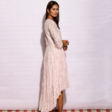 Off White Stripes Printed Asymmetrical Dress