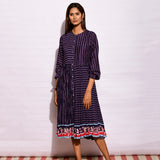 Inbloom Navy Striped Crushed Dress
