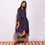 Inbloom Navy Striped Crushed Dress
