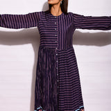 Inbloom Navy Striped Crushed Dress
