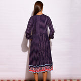 Inbloom Navy Striped Crushed Dress