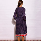Inbloom Navy Striped Crushed Dress