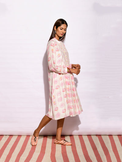 Inbloom Off White Buta Printed Dress