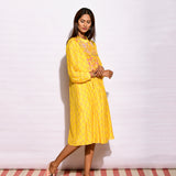 Yellow Diamond Printed Long Dress
