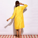 Yellow Diamond Printed Long Dress