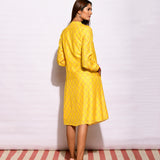 Yellow Diamond Printed Long Dress