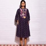 Navy Diamond printed Dress