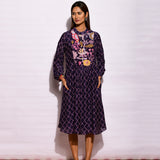 Navy Diamond printed Dress