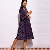 Navy Diamond printed Dress