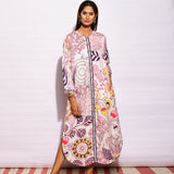 Printed Ivory Jaal Long Shirt dress