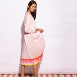 Off White Printed Striped Crushed Dress