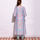 Sky Blue Striped Drape Kurta