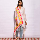 Off White Printed Wrap Tunic Dress